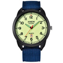 Original XINEW Brand Men Watches Students Fashion Nylon Band Sports Simple Date Quartz Watch Black Montre Homme Reloj Hombre