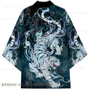Oversize 3XL 4XL 5XL Japanese Kimono Cardigan Traditional Men's Samurai Cosplay Costume Chinese Style Print Dragon Yukata Haori