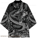 Oversize 3XL 4XL 5XL Japanese Kimono Cardigan Traditional Men's Samurai Cosplay Costume Chinese Style Print Dragon Yukata Haori
