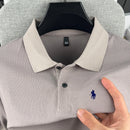Camisa polo masculina de manga curta, 100% algodão puro, de marca de alta qualidade