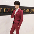Men's Casual Business Suit Set Wedding Groomsmen Cross-Border Cotton Standard Fit Youth Trend Spring Autumn Seasonal Wear