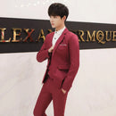 Men's Casual Business Suit Set Wedding Groomsmen Cross-Border Cotton Standard Fit Youth Trend Spring Autumn Seasonal Wear