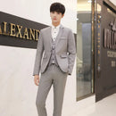 Men's Casual Business Suit Set Wedding Groomsmen Cross-Border Cotton Standard Fit Youth Trend Spring Autumn Seasonal Wear