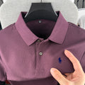 Camisa polo masculina de manga curta, 100% algodão puro, de marca de alta qualidade