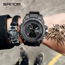 SANDA 739 Luxury Digital Quartz Watch for Men Military Army Waterproof Sports Wristwatches LED Dual Display Mens Reloj Hombre