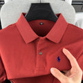 Camisa polo masculina de manga curta, 100% algodão puro, de marca de alta qualidade