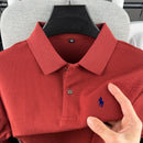Camisa polo masculina de manga curta, 100% algodão puro, de marca de alta qualidade