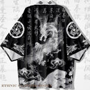 Oversize 3XL 4XL 5XL Japanese Kimono Cardigan Traditional Men's Samurai Cosplay Costume Chinese Style Print Dragon Yukata Haori