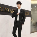 Men's Casual Business Suit Set Wedding Groomsmen Cross-Border Cotton Standard Fit Youth Trend Spring Autumn Seasonal Wear