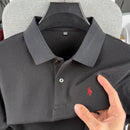 Camisa polo masculina de manga curta, 100% algodão puro, de marca de alta qualidade
