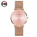 Hannah Martin New 2021 Top Brand Luxury Japan Quartz Wristwatch Stainless Steel Rose Gold Waterproof Watch for Women reloj mujer