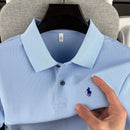 Camisa polo masculina de manga curta, 100% algodão puro, de marca de alta qualidade