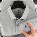 Camisa polo masculina de manga curta, 100% algodão puro, de marca de alta qualidade