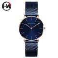 Hannah Martin New 2021 Top Brand Luxury Japan Quartz Wristwatch Stainless Steel Rose Gold Waterproof Watch for Women reloj mujer