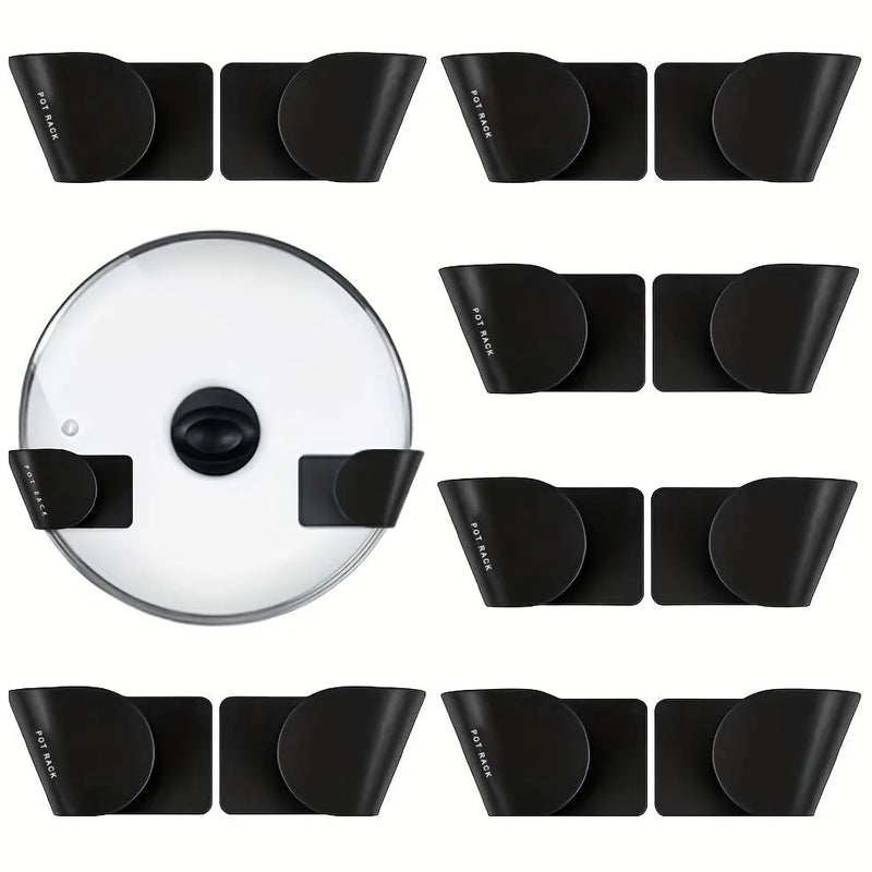 1/3/6Pairs Pot Lid Holder Wall-Mounted Hanging for Pan Pot Cover Rack Kitchen Organizer Plastic Stonego Kitchen Storage Rack