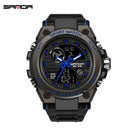 SANDA 739 Luxury Digital Quartz Watch for Men Military Army Waterproof Sports Wristwatches LED Dual Display Mens Reloj Hombre