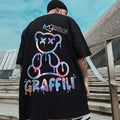 Camisa oversized verão com estampa de ursinho de pelúcia