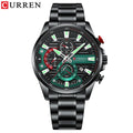 CURREN 8415 Men's Quartz Watch Fashion Unique Black Silvery Blue Clock Calendar Steel Strip Wristwatch for Male