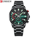 CURREN 8415 Men's Quartz Watch Fashion Unique Black Silvery Blue Clock Calendar Steel Strip Wristwatch for Male