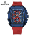 NAVIFORCE Men's Quartz Watch Fashion Trend Sports Chronograph Watch Date Display Silicone  Strap Luminous Hands 3ATM Waterproof