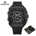 NAVIFORCE Men's Quartz Watch Fashion Trend Sports Chronograph Watch Date Display Silicone  Strap Luminous Hands 3ATM Waterproof