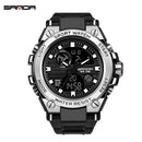 SANDA 739 Luxury Digital Quartz Watch for Men Military Army Waterproof Sports Wristwatches LED Dual Display Mens Reloj Hombre