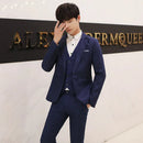 Men's Casual Business Suit Set Wedding Groomsmen Cross-Border Cotton Standard Fit Youth Trend Spring Autumn Seasonal Wear