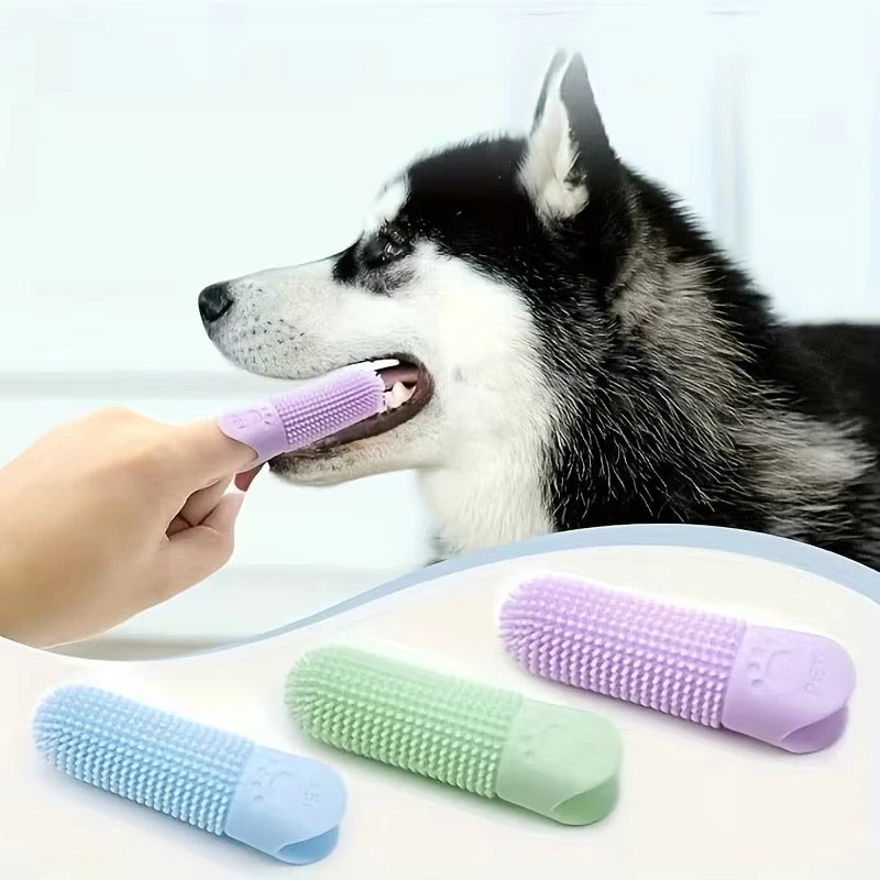 ESCOVA DE DENTES DE SILICONE PARA CÃES E GATOS