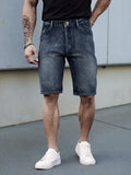 Shorts jeans slim estilo clássico masculino, modelo verão