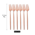 6Pcs Mirror Dinner Forks Cutlery Gold Stainless Steel Fork Flatware Kitchen Silverware Western Dinnerware Restaurant Fork Set