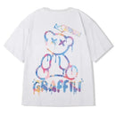 Camisa oversized verão com estampa de ursinho de pelúcia