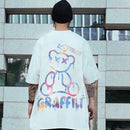 Camisa oversized verão com estampa de ursinho de pelúcia