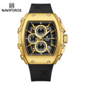 NAVIFORCE Men's Quartz Watch Fashion Trend Sports Chronograph Watch Date Display Silicone  Strap Luminous Hands 3ATM Waterproof