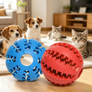 Dog Toy Ball Bite Resistant Teething Toys Balls for Small/Medium/Large Dog and Puppy Cat Dog Pet Food Treat Feeder Chew Tooth