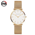 Hannah Martin New 2021 Top Brand Luxury Japan Quartz Wristwatch Stainless Steel Rose Gold Waterproof Watch for Women reloj mujer
