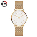 Hannah Martin New 2021 Top Brand Luxury Japan Quartz Wristwatch Stainless Steel Rose Gold Waterproof Watch for Women reloj mujer