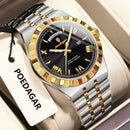 POEDAGAR Sports Men Wristwatch Week Date Stainless Steel Casual Man Watch Luminous Waterproof Quartz Fashion Men's Watches Reloj