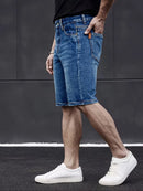 Shorts jeans slim estilo clássico masculino, modelo verão