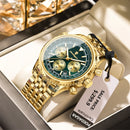 POEDAGAR Business Man Watch Chronograph Date Waterproof Luminous Men's Watches Stainless Steel Trendy Quartz Male Wristwatch+Box